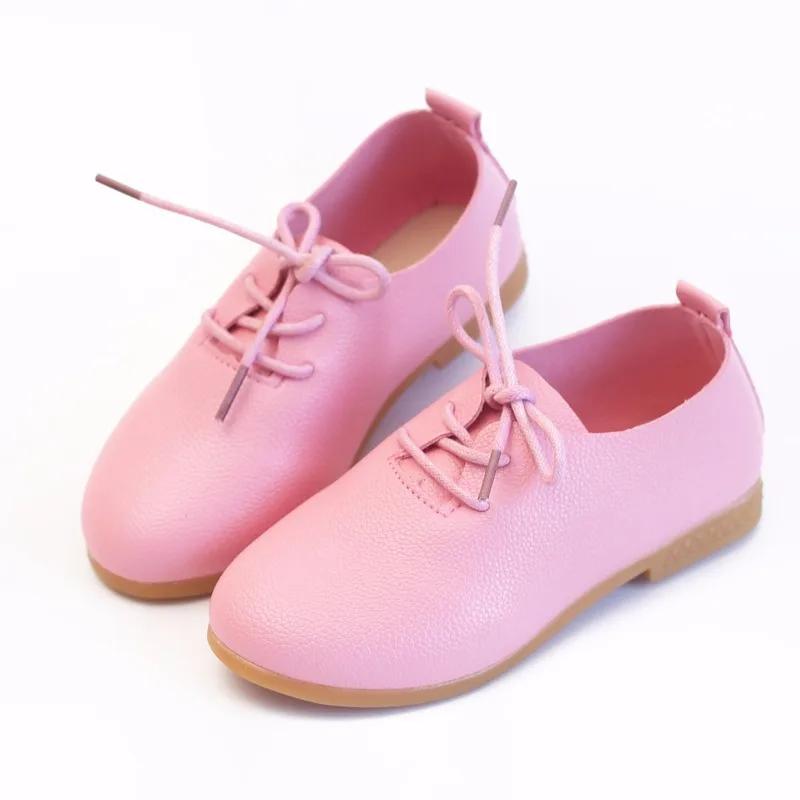 Nice Toddler Little Girl PU Leather Shoes Formal Boys School Shoes Student Lace Up Evening Party Dresses for Kids Baby H04183