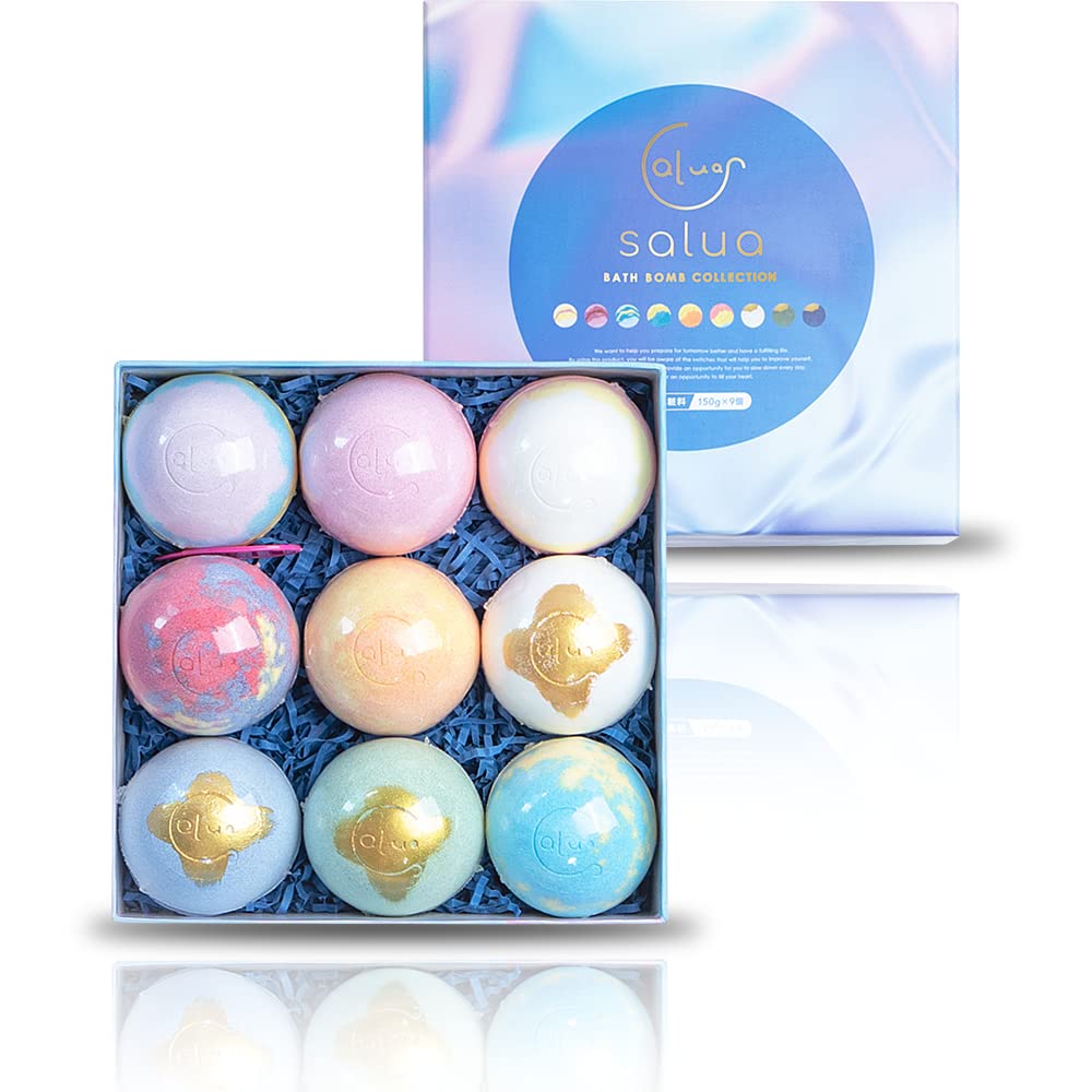 

SALUA Bath Bomb with Skincare Ingredients [Gift Format] Large Carbonated Bath Ball for Bath Use