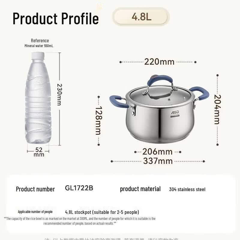 ASD C-Taste Delish 22CM Stainless Steel Soup & Steamer Pot