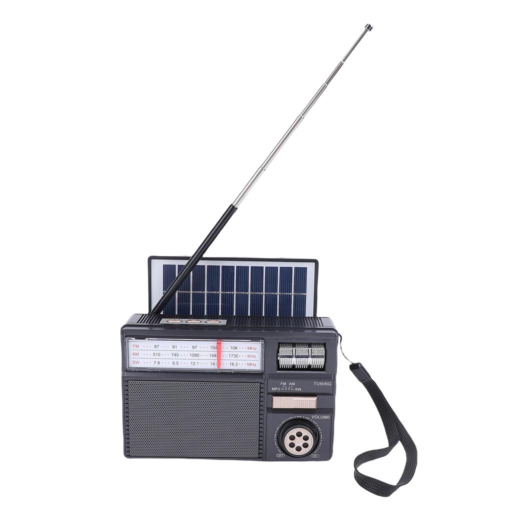   Solar Radio Portable AM FM SW Radio Support Rechargble Battery and Solar Panels Power Supply for Camping Outdoor Activities