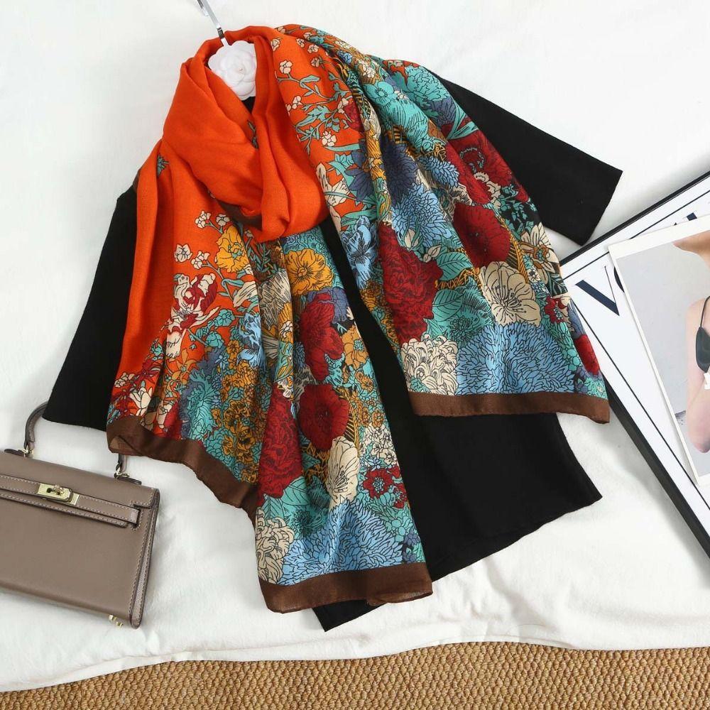 Sun-proof Silk Scarf Double Sides Large Scarves Elegant Sunscreen Shawl  Women