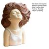 Braunhaariges lockiges Mädchen Header Figur Harzkopf Büste Skulptur für Schlafzimmer Wohnzimmer Heimbüro Schreibtisch Regal Dekoration