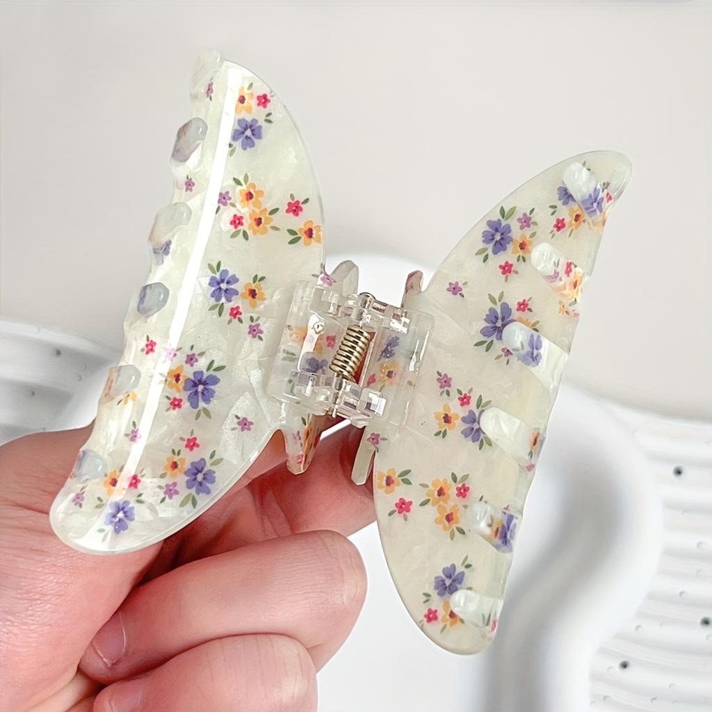 1pc Charming Floral Hair Clip - Acrylic, Boho Minimalist Style with Vibrant Flower Design,Women Hair Accessory Floral Design Hair Clip