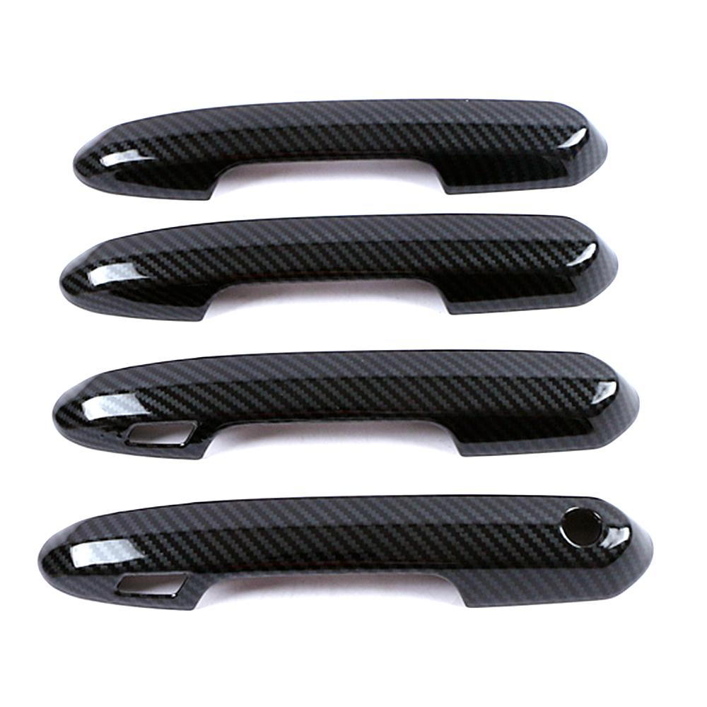For Toyota Rav 4 Rav4 -2023 Carbon Fiber Color Door Handle Cover ABS Decoration Protector Chrome Trim With 2 Smart