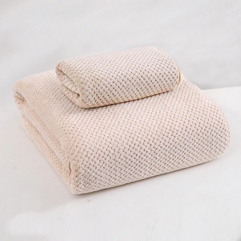 Merbau Coral Fleece Bath Towel Set - Thickened, Soft, Absorbent Couple Towels
