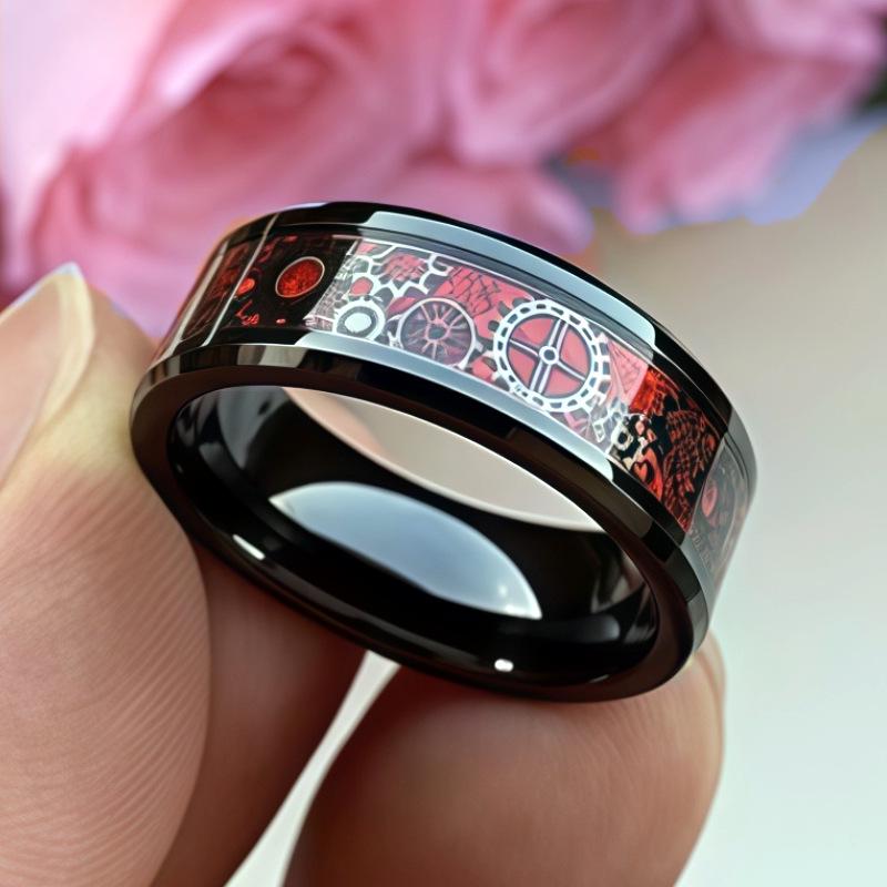 Stainless Steel Gear Ring: European & American Fashion for Men