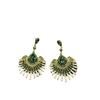Retro Diamond-encrusted Water Drop Fan Earrings Fashion French Light Luxury Niche Temperament High-end Earrings Women