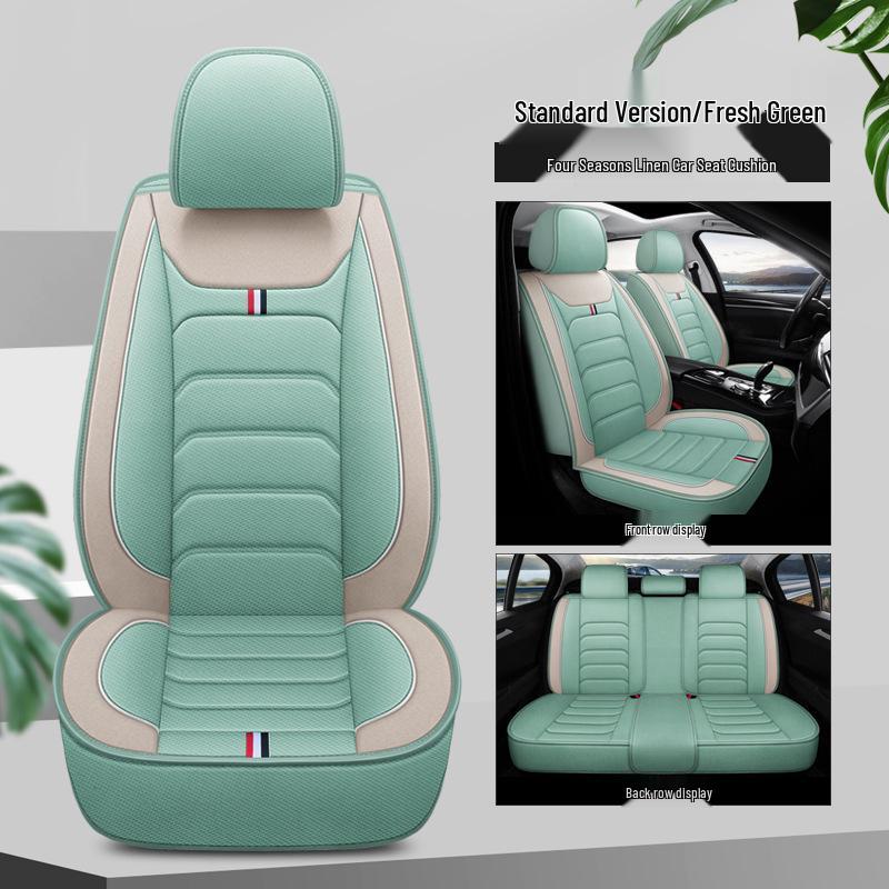 Linen Universal Car Seat Cover - Non-Slip, Full Wrap, All-Season Use