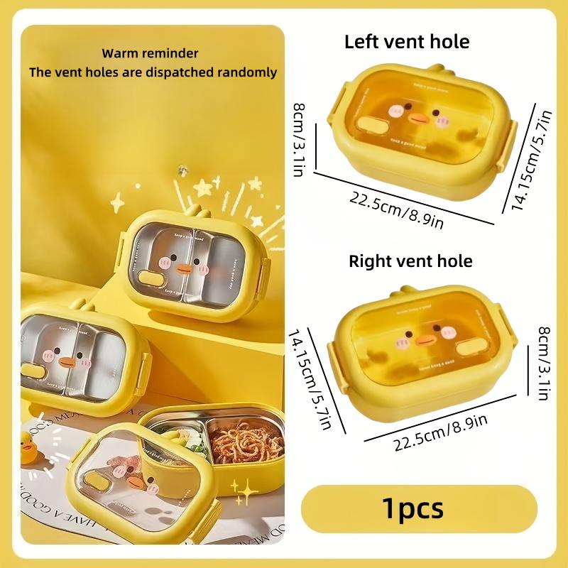 

1 шт. Ланч-бокс из нержавеющей стали и пластика с термоизоляцией, подходит для микроволновой печи, герметичный, портативный ланч-бокс, подходит для выноса жёлтый