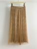 Reversible Crushed Pleated Midi A-Line Skirt with High-End European & American Style