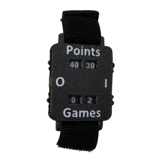

Лічильник очок на зап ястя Ручний циферблатний індикатор Табло з ремінцем на зап ястя Портативний лічильник очок Записує очки для піклболу Тенісу Ракетки І Паделу чорний
