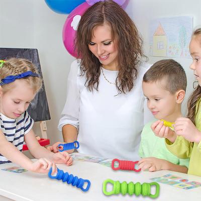 4/8/12Pcs Silicone Stretching Fidget Toy Anxiety Stress Relief Push-pull Sensory Toy Portable Travel Kids Teens Classroom Office Desk Decompression
