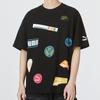 Puma PRINT MIX BADGE T Shirts Men's Black Crew Neck Moderate Straight Fit 537795-01