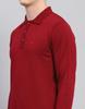 MONTE CARLO Mens Solid Maroon Collar Neck Full Sleeve T-Shirt
