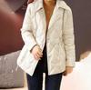 Chaqueta ligera de plumón para mujer, de longitud media, con cuello vuelto, de un solo pecho, holgada, recta, para otoño e invierno, abrigo de plumón de pato blanco, color liso, estampado de leopardo