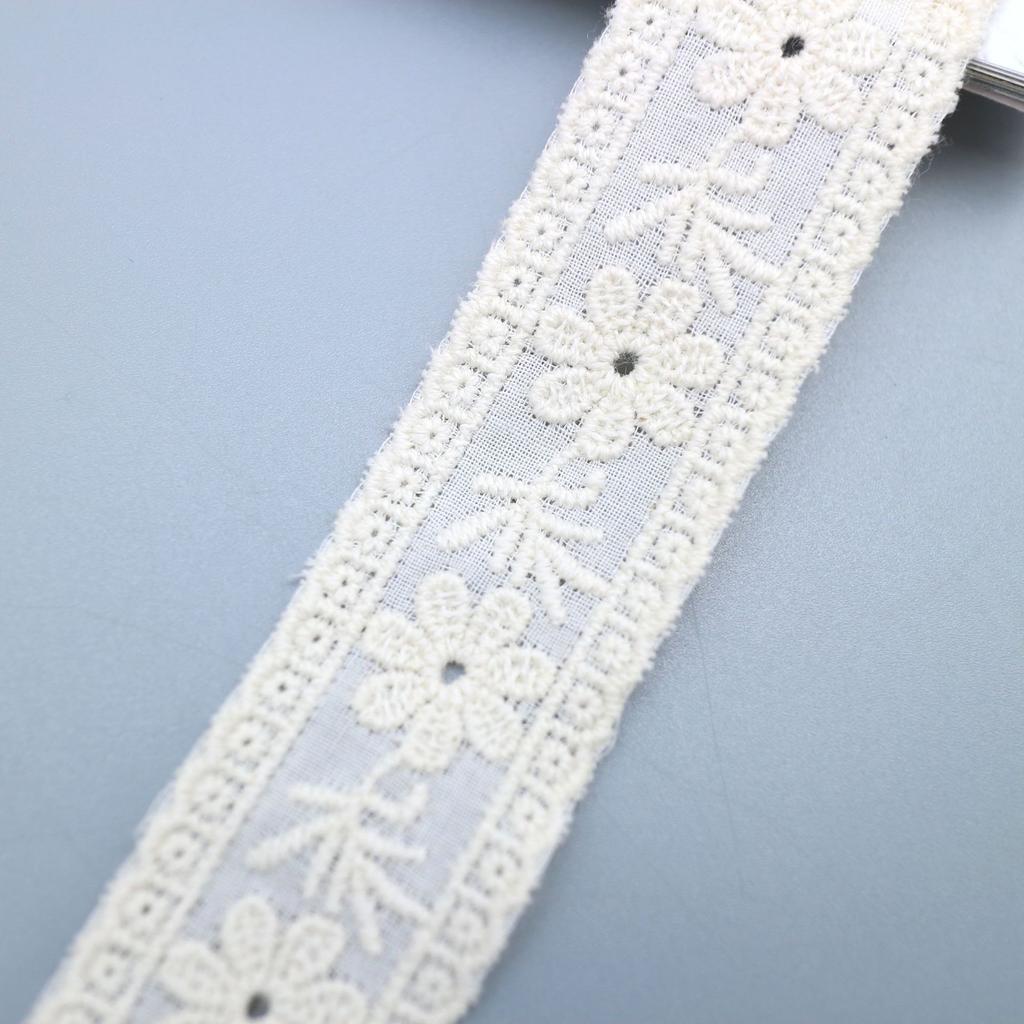 2.5Cm Bilateral Cotton Lace, Cotton Embroidery Lace, Children'S Clothing Home Textile Exquisite Lace Accessories