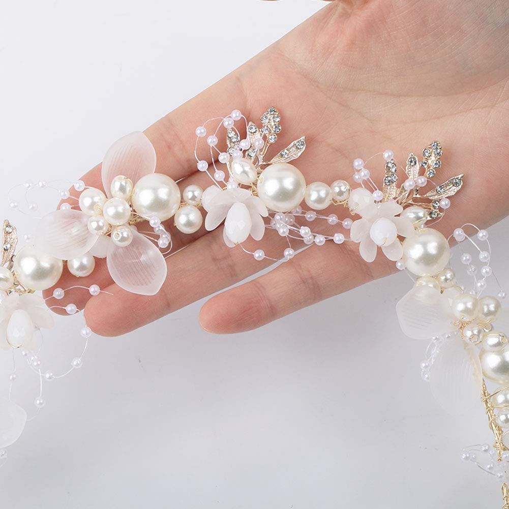 Sitengle Hair Head Dress with Hair Hair Flower Girl Hair Perfect for Entrance and Graduations Ornament, Headband, Children's Pearls, Accessory, Band,