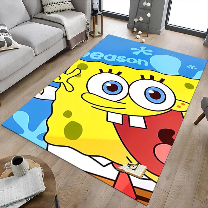 1pc Spongebob Squarepants Season Carpet for Playroom Bedroom Living Room Sofa Home Decor,kids Game Area Rug Non-slip Floor Mat Y7298