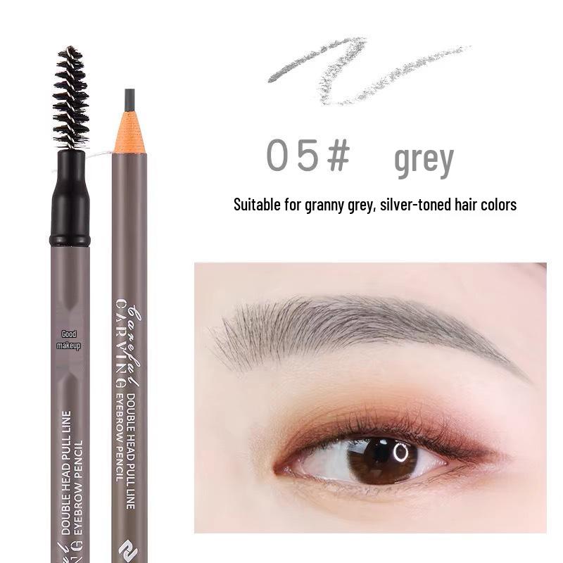 Haozhuang Dual End Eyebrow Pencil: Ultra-Fine, Waterproof, Smudge-Proof, Long-lasting for Natural Brows.