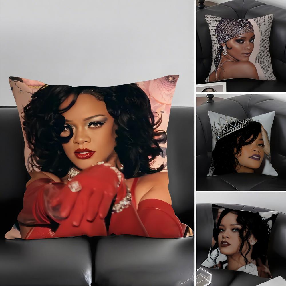 R-Rihanna Famous Cushion Cover Pillowcase Ultra Soft Skin Friendly Fabric Cloud Like Comfort & Concealed Zipper