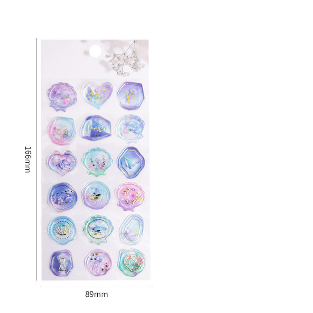 18pcs Vintage Wax Seal Stamp Stickers DIY Scrapbooking Journal Planner Decorations Envelope Plastic Sealing Wax Labels