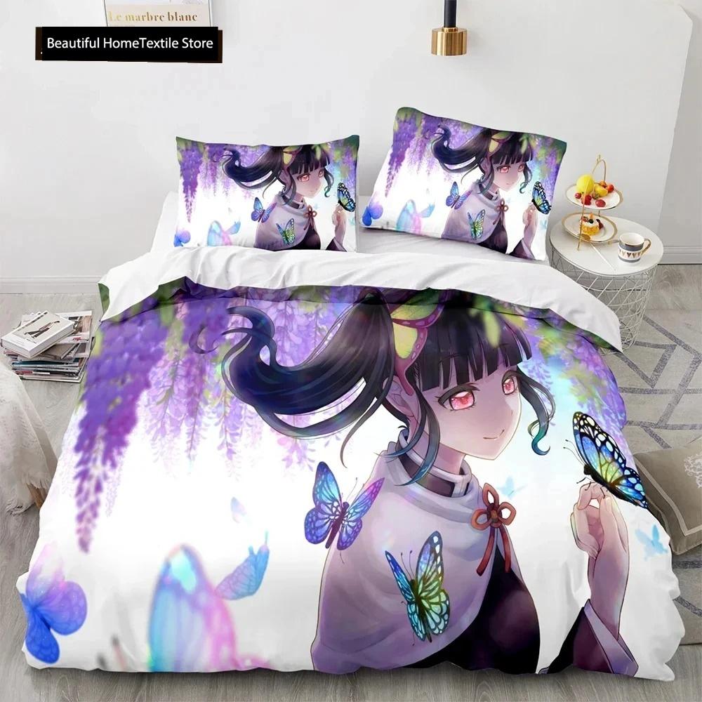 Demon Slayer 3d Bedding Set Anime Duvet Cover Pillowcases Single Twin Full Queen King Size Boys Girls Boys Gift Home Decor