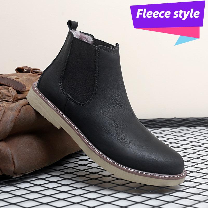 Men's Genuine Leather Chelsea Boots, High-quality Retro Casual Shoes, Comfortable Denim Boots, Street Winter Boots, Large Size48