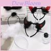 Halloween Christmas Party Headband With White Feather Angel And Demon Horns For Costume And Festival Decor