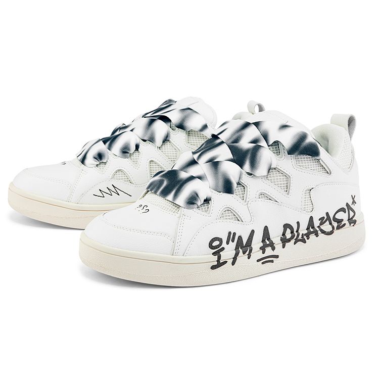 Kappa Bread Shoes Fabric Synthetic Leather Player Hip Hop Slip Resistant Durable Lightweight Low Top Skate Shoes Unisex sneakers White K0CX5CS71D