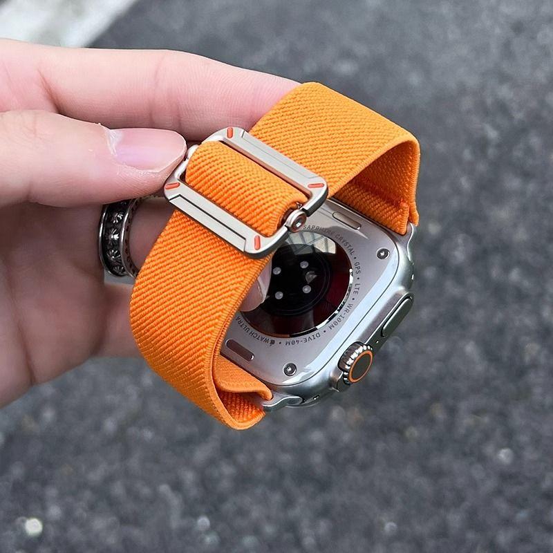 Schiebeschnalle Hill Strap für Apple Watch S10 - Nylon gewebtes, strapazierfähiges Armband für iWatch 10/9/8/7/6/5/4/3/2/1/SE/Ultra/Ultra2 49 mm 46 mm 45 mm 44 mm 42 mm