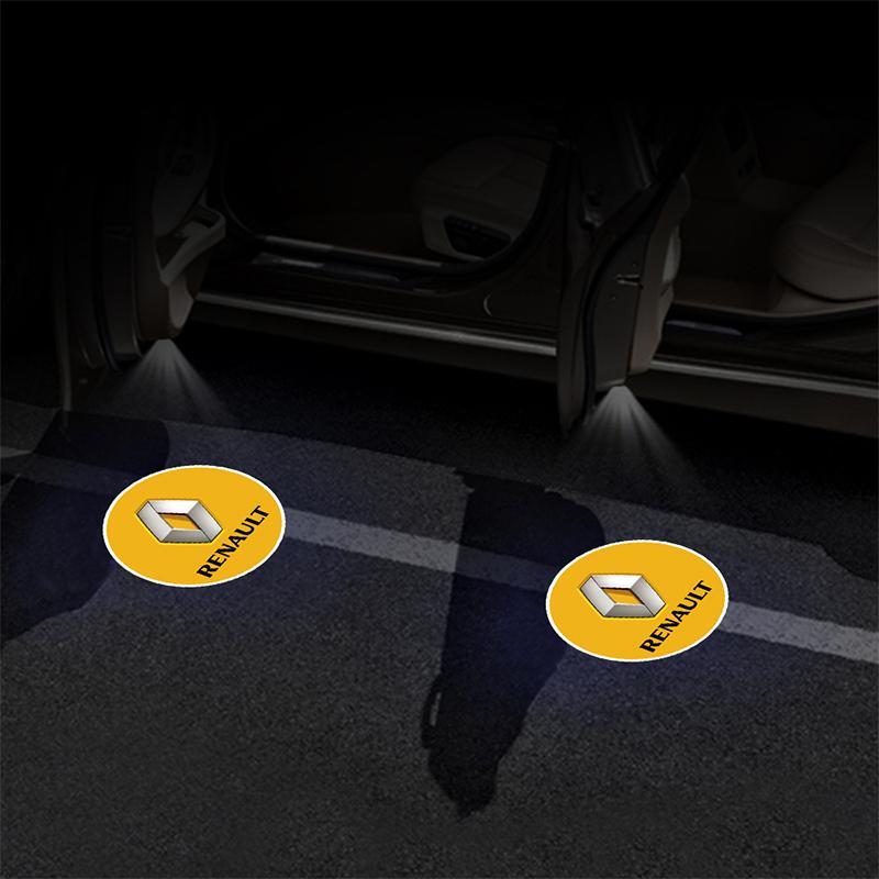 Universal Car Door LED Projector Light HD Welcome Shadow Lamp Anti-Collision Decor For Renault Megane 2 3 4 Twingo Clio Talisman SH4U