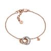 Mode Minimalistisch Trendy Roségold Doppelring Diamant Design Armband Damenarmband EGS3005221