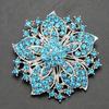 Brooch Pin Anti-rust Silver Plated Brooch Rhinestone Round Blossom Flower Breastpin for Dating Wedding Party
