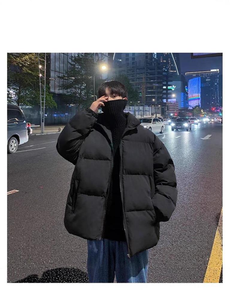 Men's 2025 Thickened Winter Cotton Puffer Jacket - Trendy Loose Stand Collar