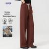 Luomeng Women's Cashmere Blend High-Waist Straight Leg Casual Pants