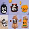 Halloween Dog Hoodie Small Breeds - Skull Pumpkin Design No-Hood Style Black S To XL