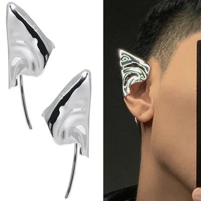 Osobowość Metalowy Elf Klips do Uszu Punk Gotycki Dorosły Unisex Kolczyki Sztuczne Uszy Kolczyki Halloween Cosplay Biżuteria Akcesoria