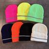 Mens Knitted Hat With Reflective Details For Winter Warmth Stylish Cold Weather Headgear