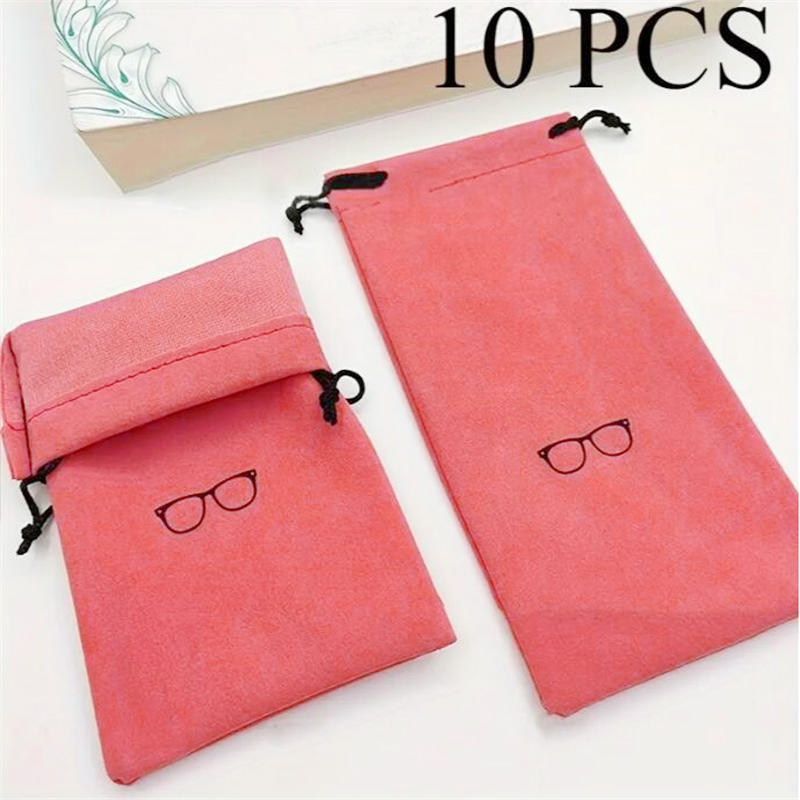 Soft Glasses Bag Drawstring Dustproof Sunglasses Case Pocket Spectacles Cloth Pouch Eyewear Accessories 10PCS