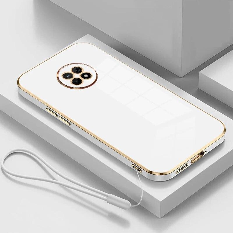 Dla Huawei Y9a Case luksusowe kwadratowe poszycie Huawei Nova Y9a etui na telefon FRL-22 L23 odporna na wstrząsy miękka TPU silikonowa tylna pokrywa Fundas