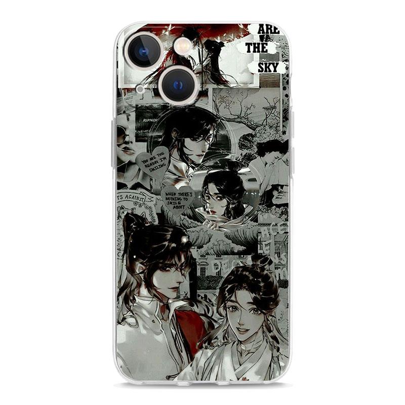 Heaven Official's Blessing Luxury Transparent Phone Case For iPhone 15 16 14 13 12 mini 11 Pro Max XS X XR 7 8 Plus Clear Cover