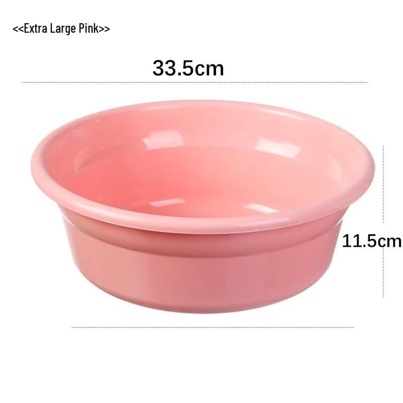 Round Plastic Household Washbasin – Versatile Basin for Laundry, Vegetables, or Dorms