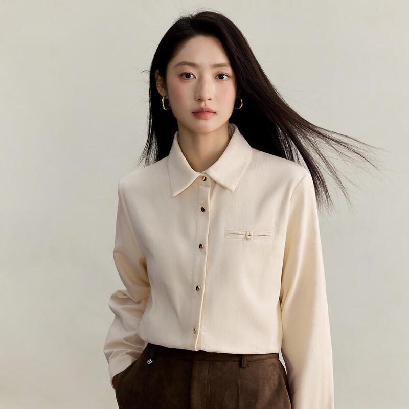 INMAN Women s Pure Cotton Corduroy Lapel Shirt S