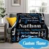 Custom Name Your Name Art Design Blanket bed sofa Blanket Flannel Blanket for Camping, Hiking, Picnic Essentials,gift for Fan family