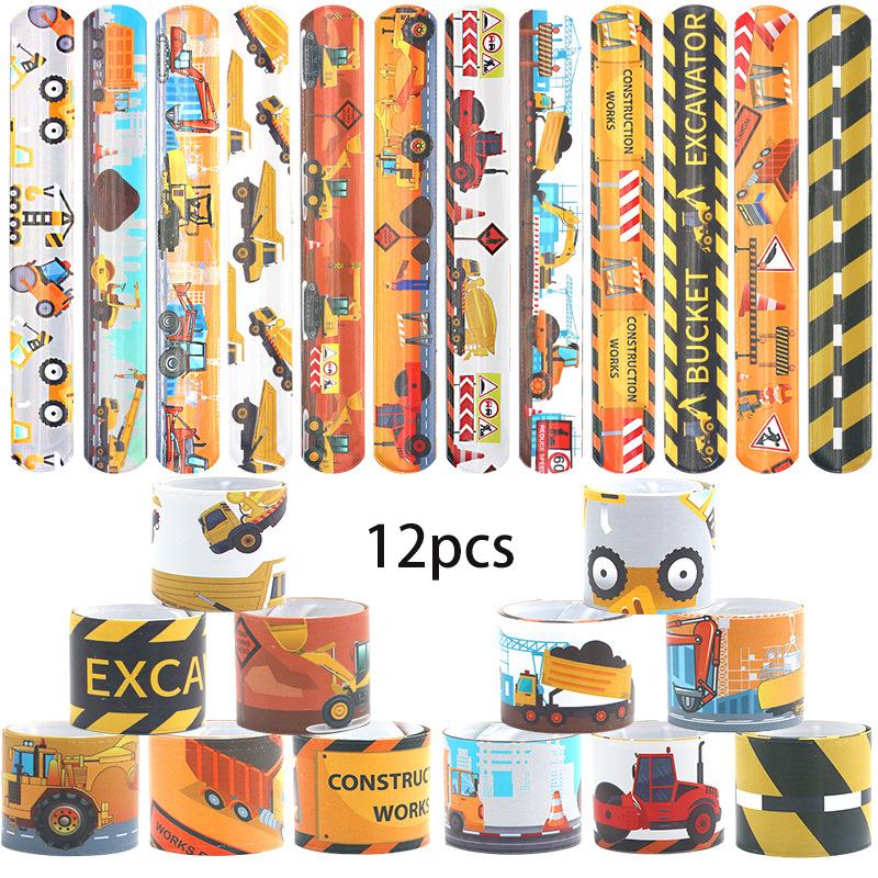 12PCS PVC Slap Bracelets Cute Animal Capybara Dinosaur Bees Kids Birthday Party Favors School Rewards Children's Day Gift