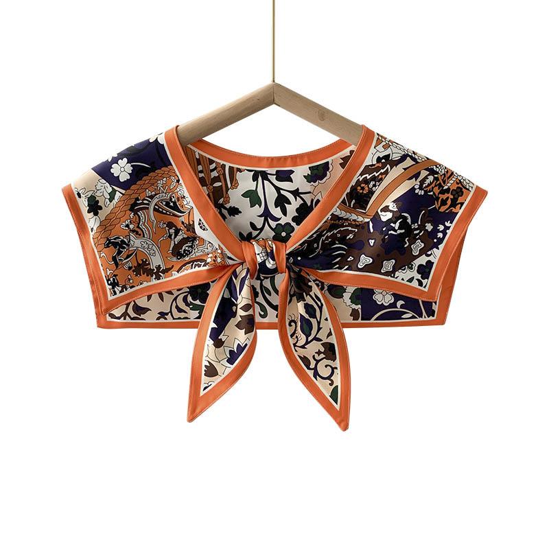 Shawl Summer Exterior Decoration Women'S Silk Scarf Spring And Autumn Thin Fashion Fake Collar Shirt Versatile Sunscreen Shawl