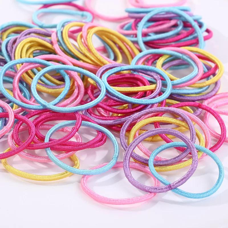 100/200/300pcs Hair Accessories Girls Rubber Bands Scrunchy Elastic Hair Bands Kids Baby Headband Decorations Ties Gum for Hair