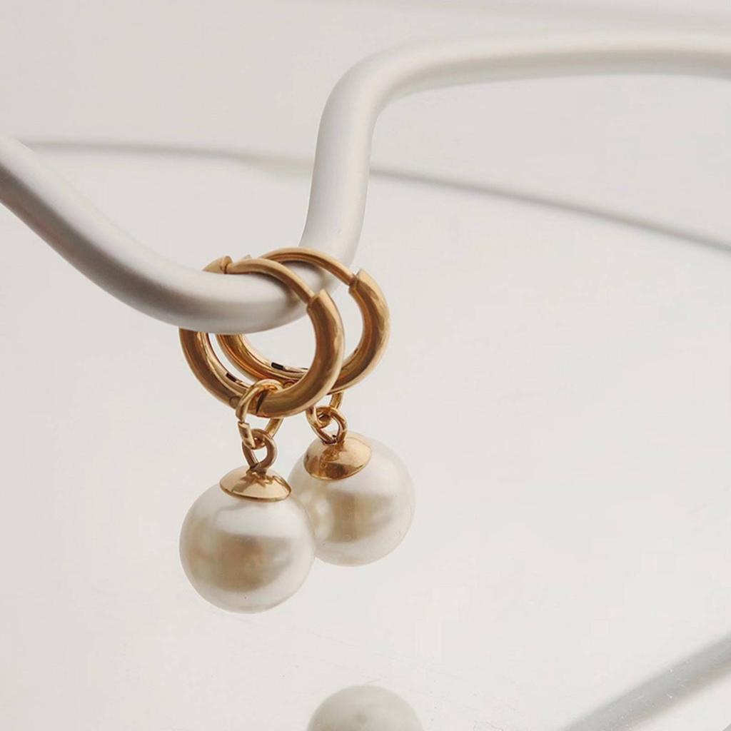 Imitation Pearls Drop Earrings for Women Girls Stainless Steel Jewelry Accessories Wedding Valentine's Day Gifts