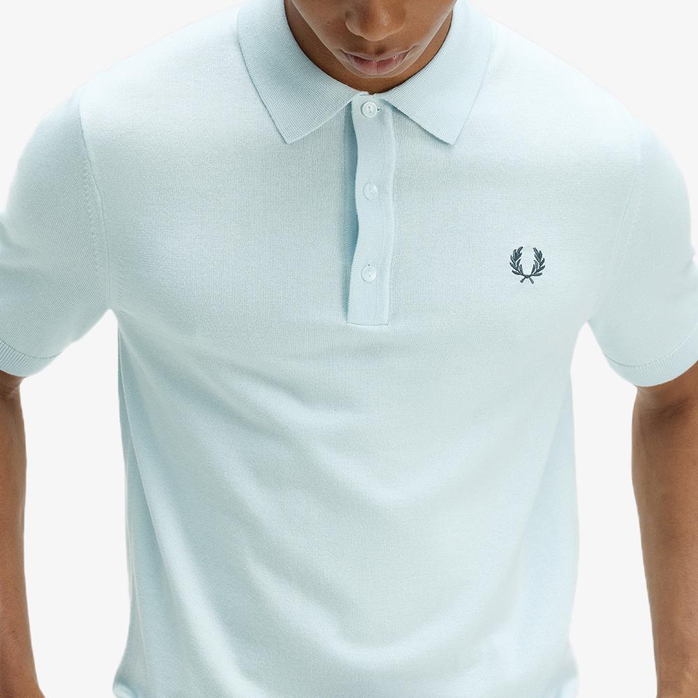 FRED PERRY [Sharp] Short Sleeve Cotton Knit Shirt - Light Ice Afpm2619725-R30