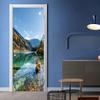 Carta da parati autoadesiva per porte in PVC Decorazione per la casa Design per la casa Adesivo per strada sulla spiaggia Porte Scenario Poster Murale Decalcomanie da muro